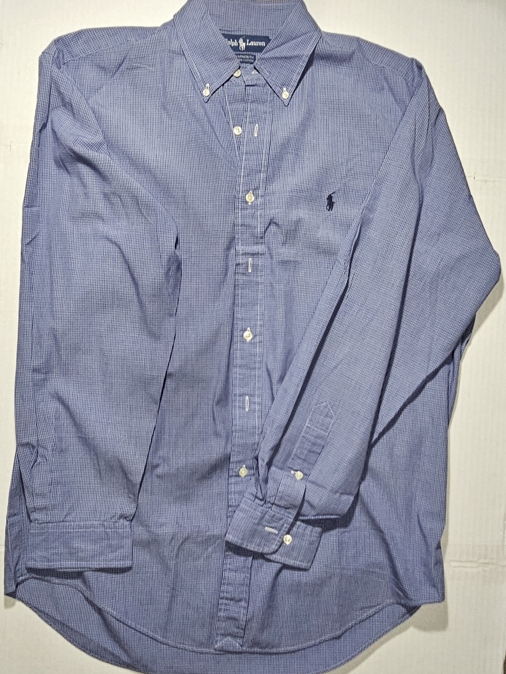 Ralph Lauren Light Blue Micro-Check Button-Down Shirt